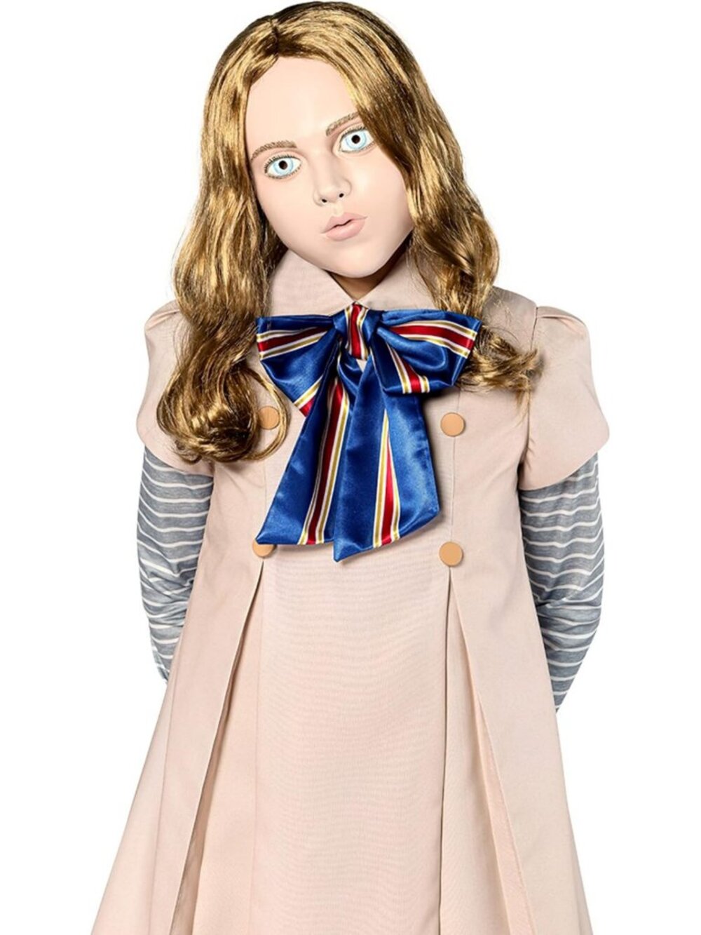Adult Half-Mask with Hair for M3GAN Costume, Perfect for Halloween & Parties